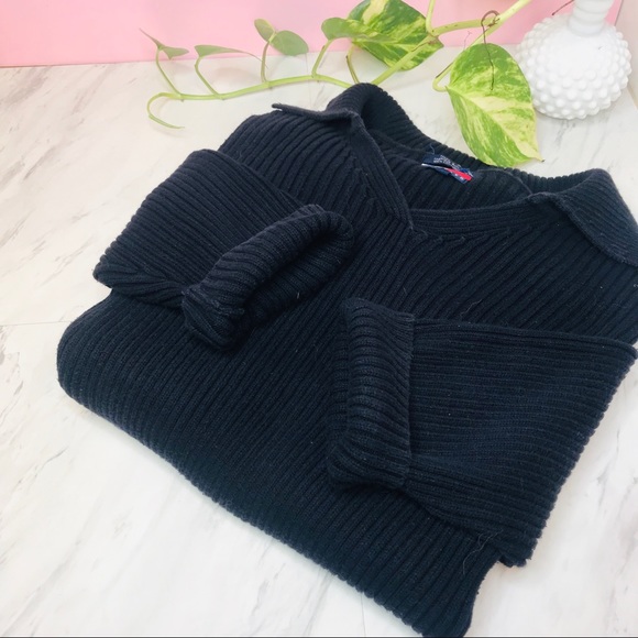 Tommy Hilfiger Sweaters - vsco 90s ribbed Tommy Hilfiger oversized sweater